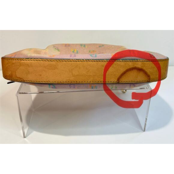 Vintage Dooney & Bourke Rainbow Monogram Shoulder Hand Bag Zipper Purse Y2K - Picture 7 of 9